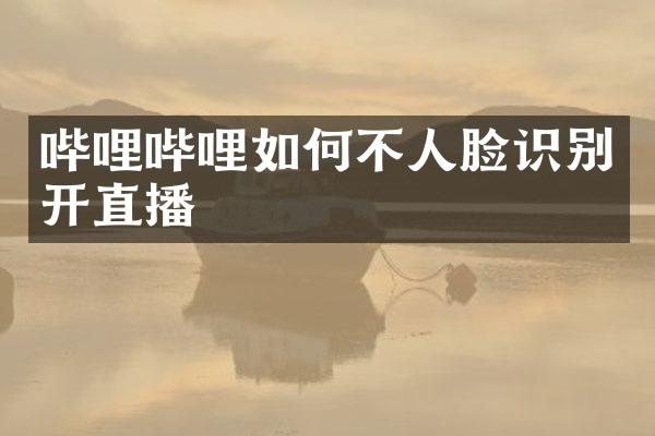 哔哩哔哩如何不人脸识别开直播