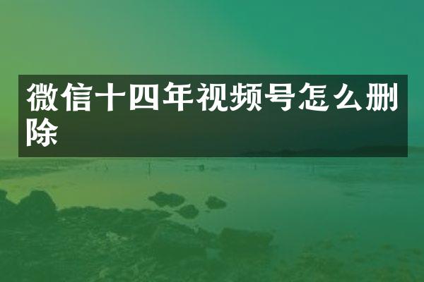 微信十四年视频号怎么删除
