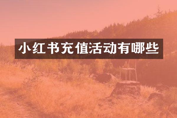 小红书充值活动有哪些