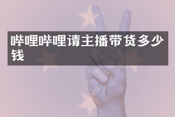 哔哩哔哩请主播带货多少钱