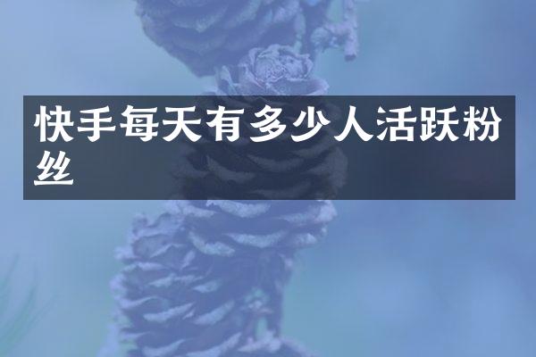 快手每天有多少人活跃粉丝