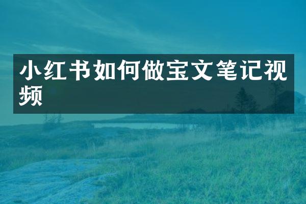 小红书如何做宝文笔记视频
