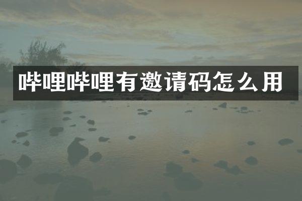 哔哩哔哩有邀请码怎么用