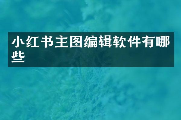 小红书主图编辑软件有哪些