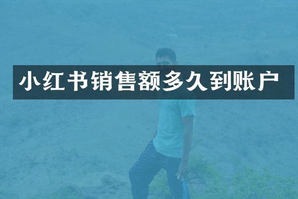 小红书销售额多久到账户
