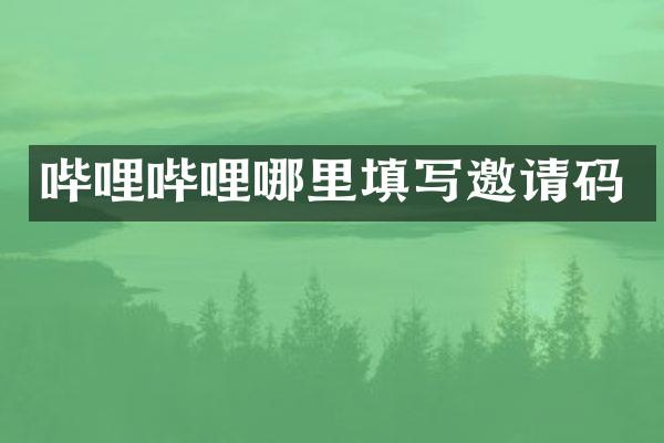 哔哩哔哩哪里填写邀请码