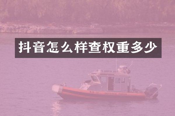 抖音怎么样查权重多少