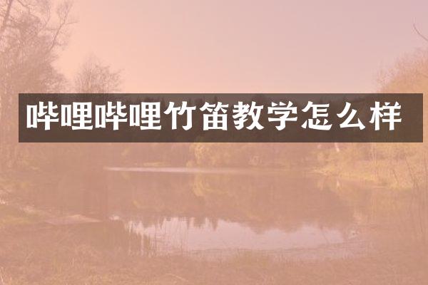 哔哩哔哩竹笛教学怎么样