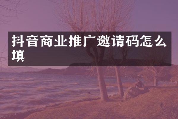 抖音商业推广邀请码怎么填