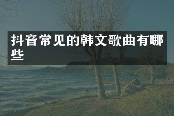 抖音常见的韩文歌曲有哪些
