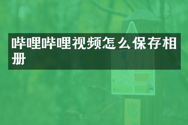 哔哩哔哩视频怎么保存相册