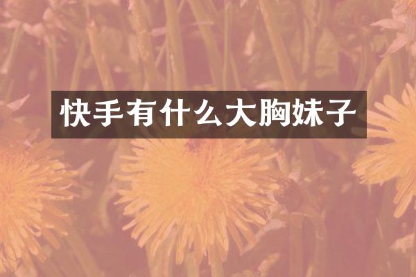 快手有什么大胸妹子