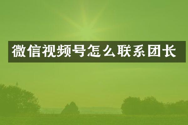 微信视频号怎么联系团长