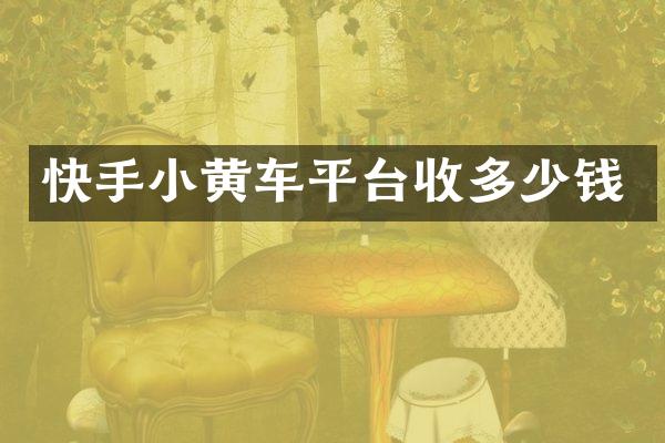 快手小黄车平台收多少钱