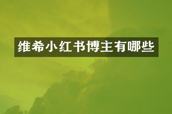 维希小红书博主有哪些