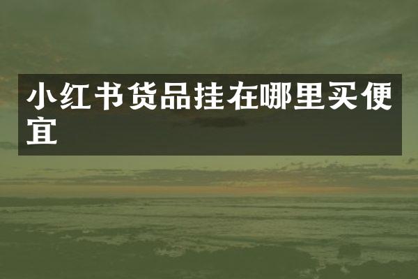 小红书货品挂在哪里买便宜