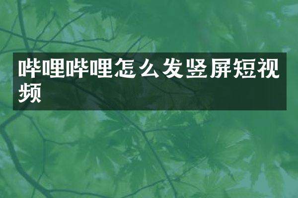 哔哩哔哩怎么发竖屏短视频