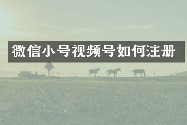 微信小号视频号如何注册