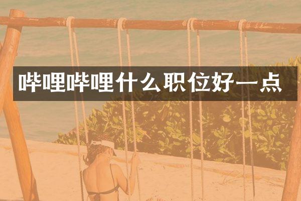 哔哩哔哩什么职位好一点