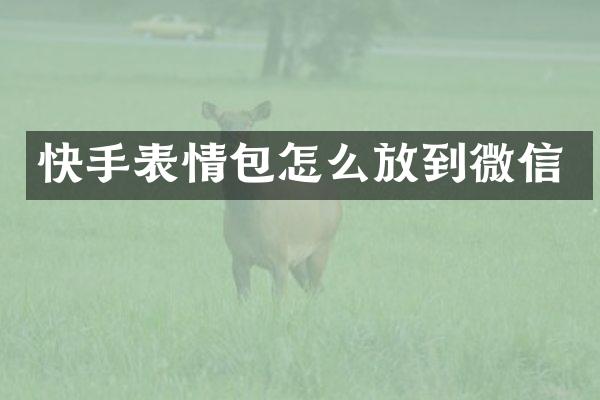 快手表情包怎么放到微信