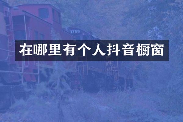 在哪里有个人抖音橱窗