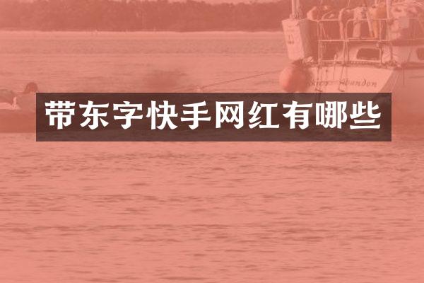 带东字快手网红有哪些