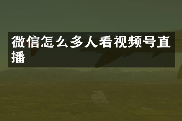 微信怎么多人看视频号直播
