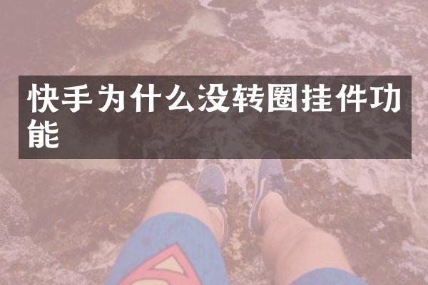 快手为什么没转圈挂件功能