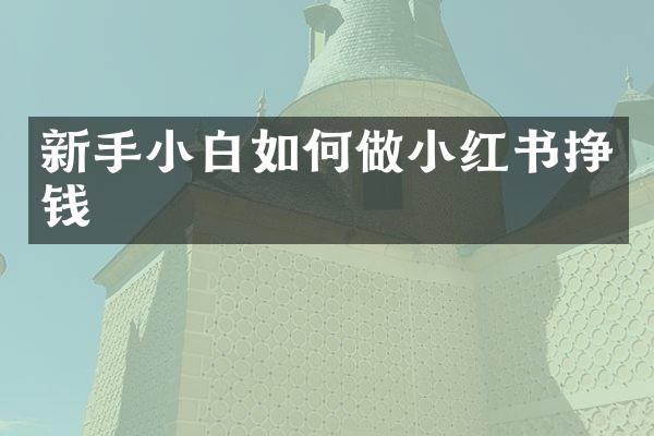 新手小白如何做小红书挣钱