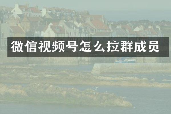 微信视频号怎么拉群成员