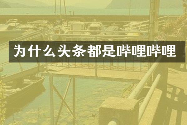 为什么头条都是哔哩哔哩