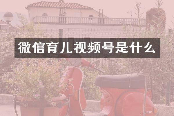 微信育儿视频号是什么