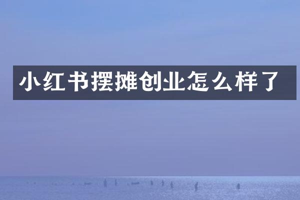 小红书摆摊创业怎么样了