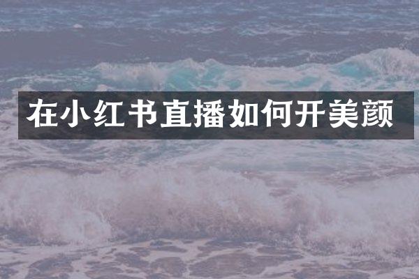 在小红书直播如何开美颜