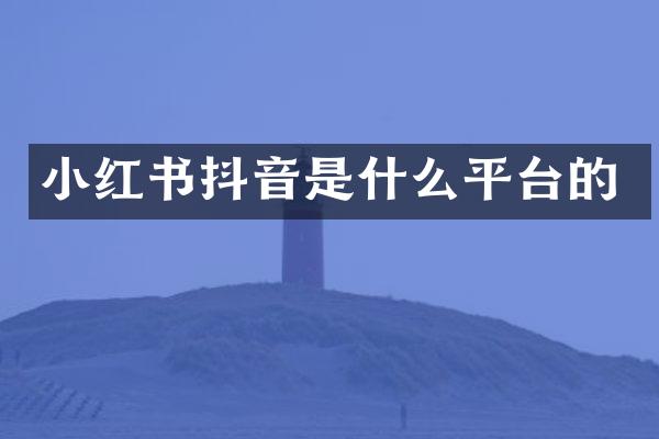 小红书抖音是什么平台的