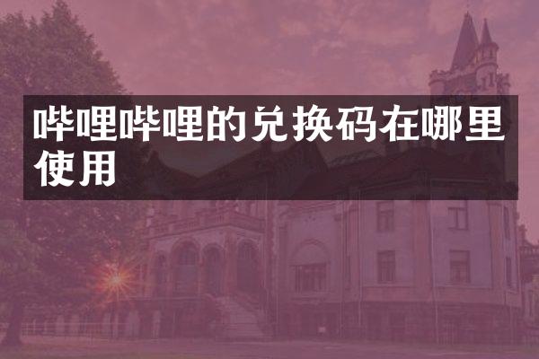 哔哩哔哩的兑换码在哪里使用