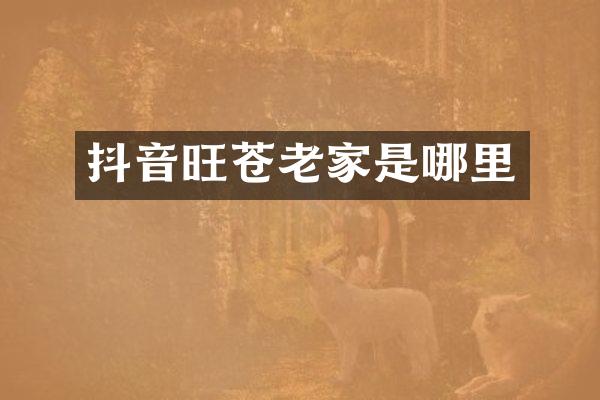 抖音旺苍老家是哪里