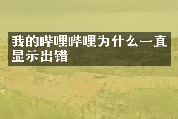 我的哔哩哔哩为什么一直显示出错