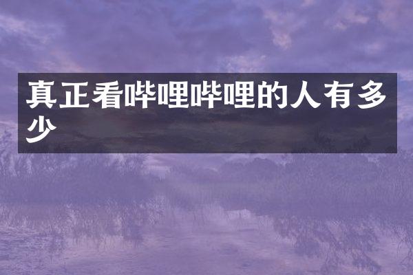 真正看哔哩哔哩的人有多少