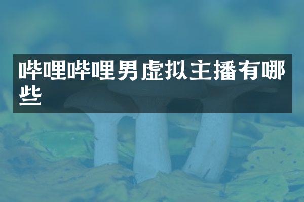 哔哩哔哩男虚拟主播有哪些