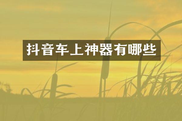 抖音车上神器有哪些