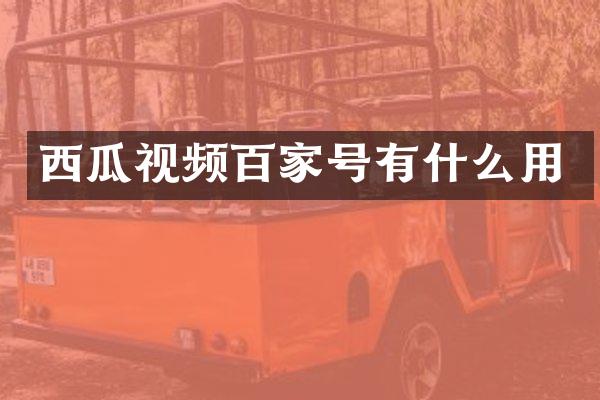 西瓜视频百家号有什么用