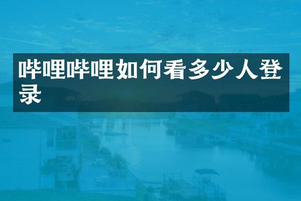哔哩哔哩如何看多少人登录
