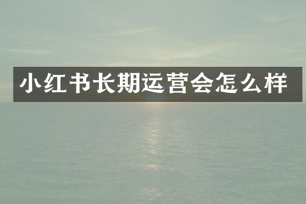 小红书长期运营会怎么样