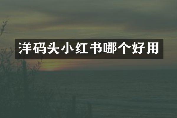 洋码头小红书哪个好用