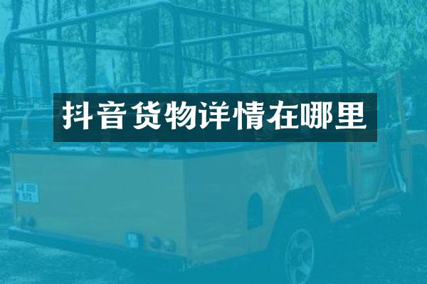 抖音货物详情在哪里