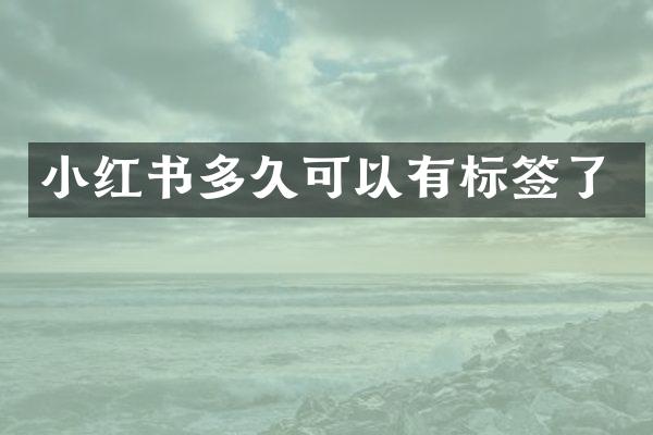 小红书多久可以有标签了
