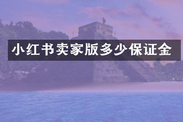 小红书卖家版多少保证金