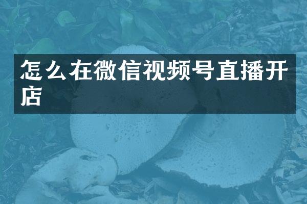 怎么在微信视频号直播开店
