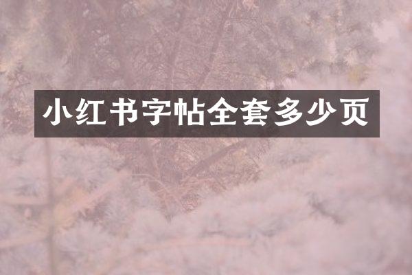 小红书字帖全套多少页